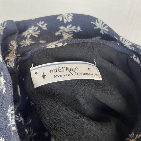 Ottod'Ame Dress 8 Womens Dark Gray Print Long Sleeves Mini High Neck Lined - Picture 5 of 10